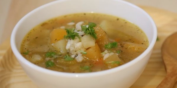 Блюда из репы: Овощной суп с репой и рисом