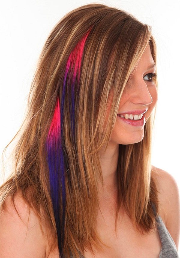 Цветные пряди на рыжих волосах фото