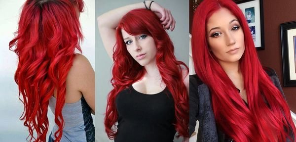 длинные красные волосы