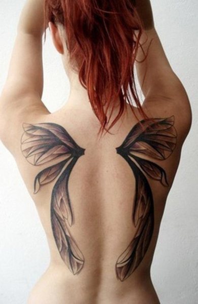 эскиз татуировка крылья