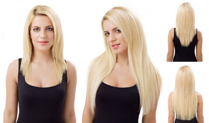 Фото до и после процедуры наращивания волос