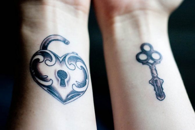 фото татуировка ключ и замок