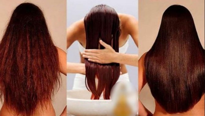 Фото волос до и после ополаскивания уксусом
