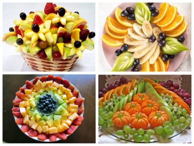 Красивое оформление фруктовой тарелки в домашних условиях