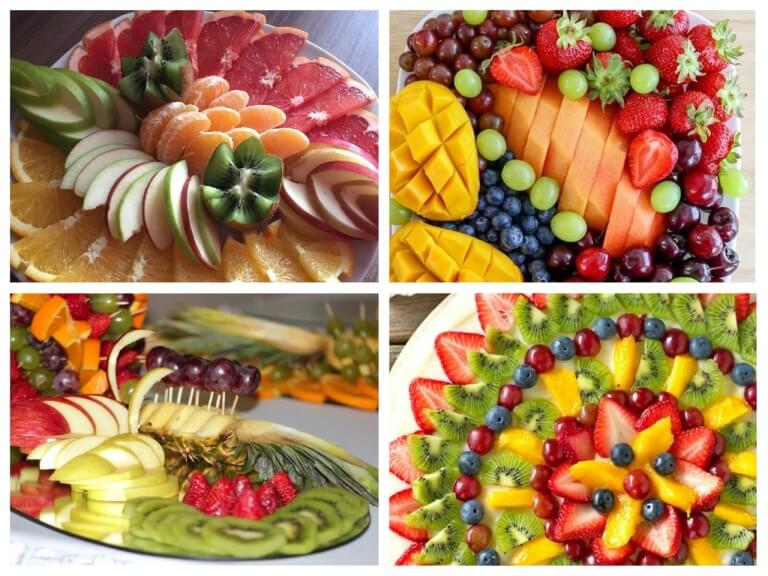 Красивое оформление фруктовой тарелки в домашних условиях