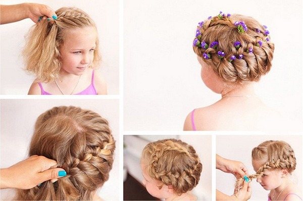Красивые причёски с короткими волосами для девочек в школу, садик, простые за 5 минут, косички, инструкции с фото