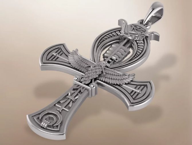 крест анкх кулон серебро