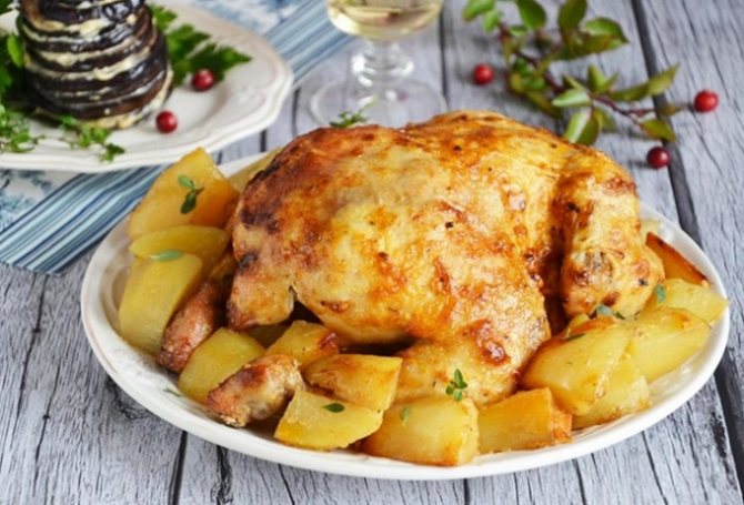 Курица с картошкой в духовке в рукаве