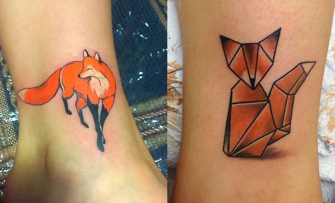 Маленькие татуировки лисы