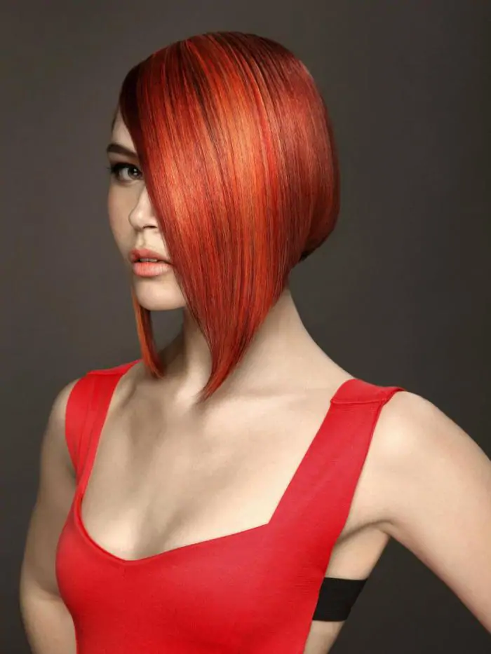 Модные короткие стрижки на красные и рыжие волосы