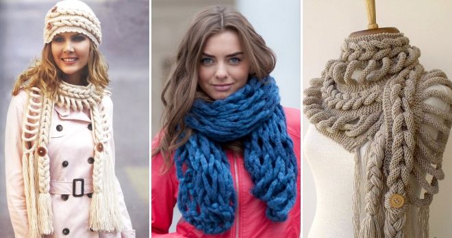Необычные вязаные шарфы