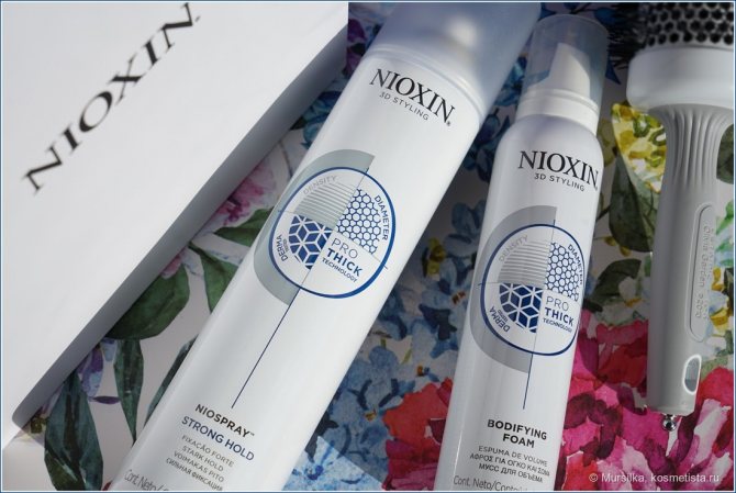 Nioxin: пенка и лак для подвижной укладки и объёма волос