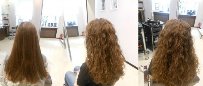 Перманентная завивка волос, до и после