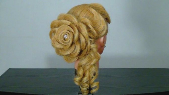 Прическа роза из волос
