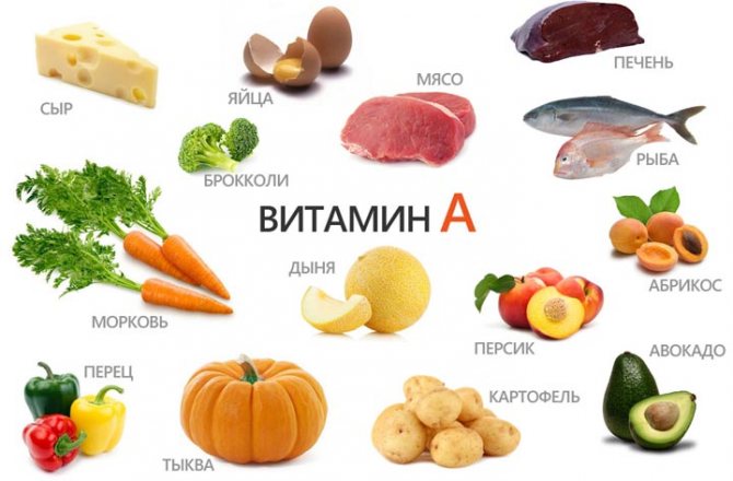продукты в которых содержится витамин а картинки