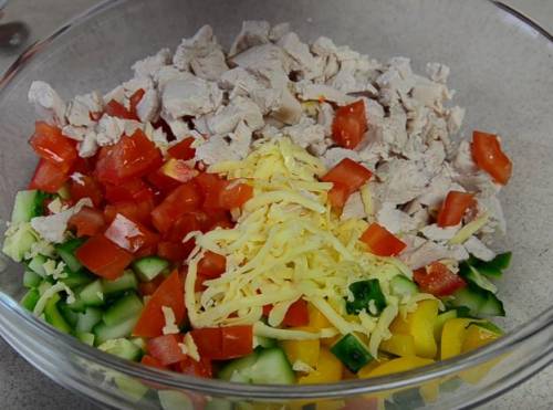 Рецепт салата из авокадо, курицы и овощей
