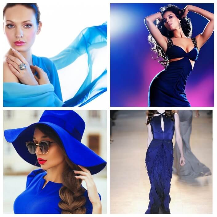С чем сочетается синий цвет в одежде женщины: фото стильных образов