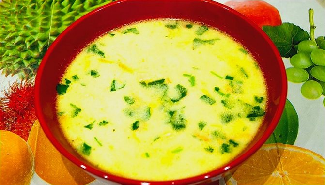 сырный суп с плавленным сыром и курицей