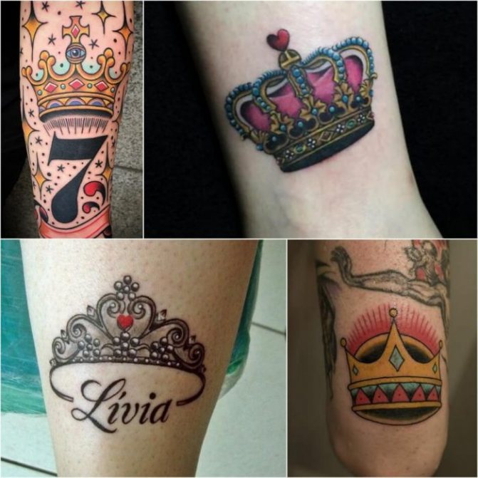 тату корона - татуировка корона женская - женское тату корона - тату корона для девушек эскиз