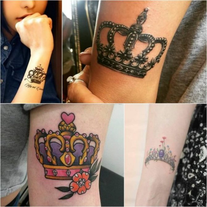 тату корона - татуировка корона женская - женское тату корона - тату корона для девушек эскиз