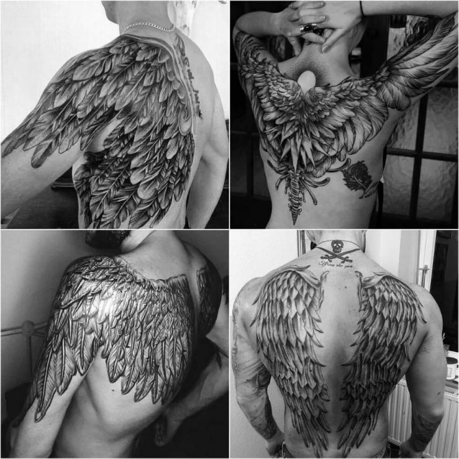 Тату на спине - Тату крылья на спине - Татуировка крылья на спине