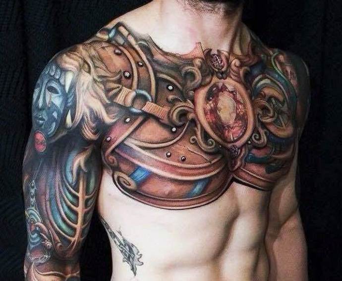 татуировка на груди у мужчины