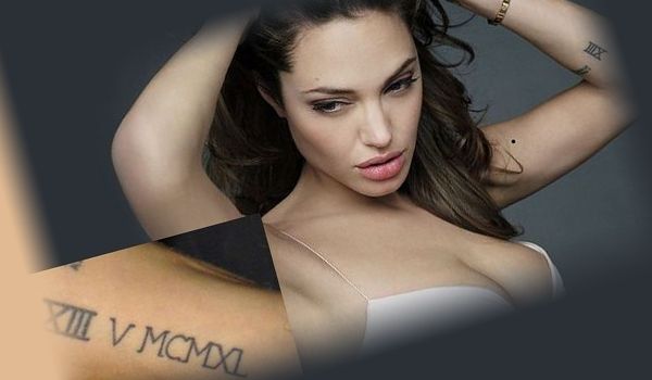 Татуировка, посвященная Черчилю Анджелины Джоли
