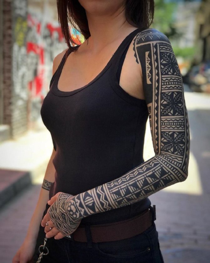 татуировки на плече и руке