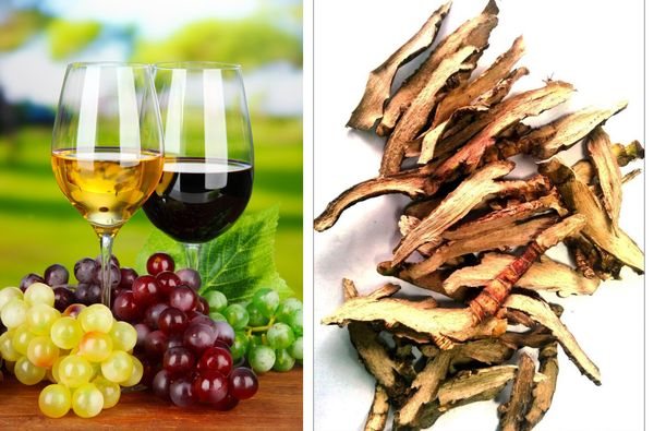 Виноградное вино и ревень