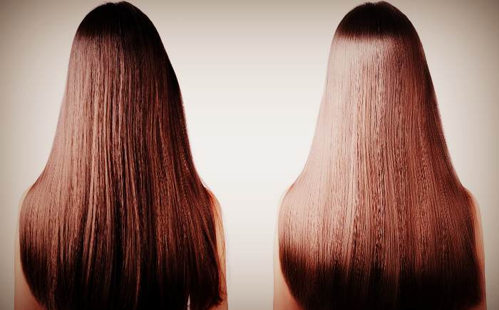 Волосы до и после применения оливкового масла