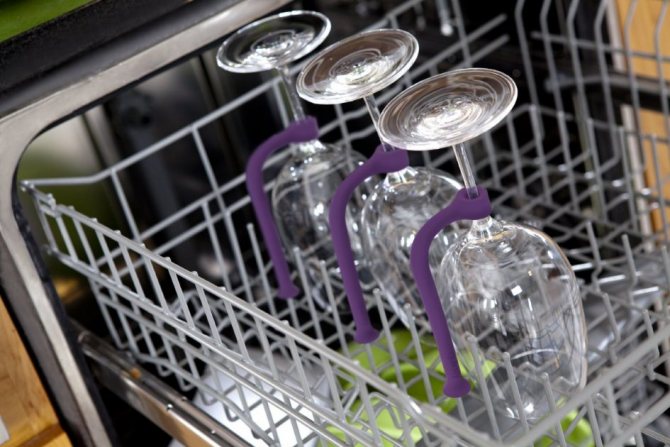 Закрепление хрустальных бокалов на ножке в посудомоечной машине с помощью крепления