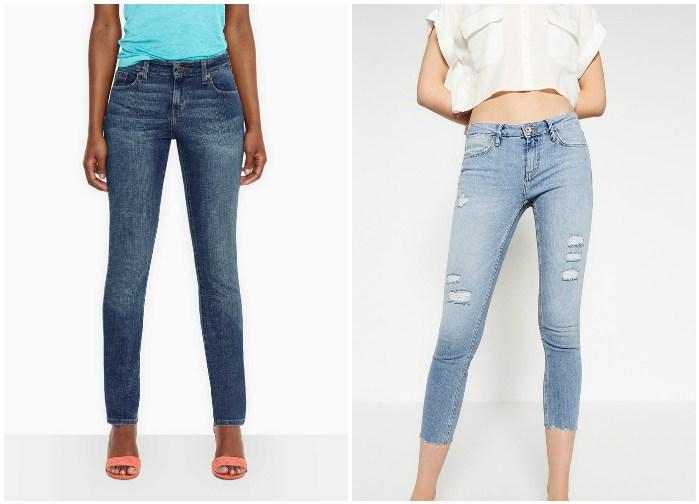 Зауженные джинсы на моделях
